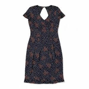 Caroll Paris Silk Dress Black Heart Pattern Size 38